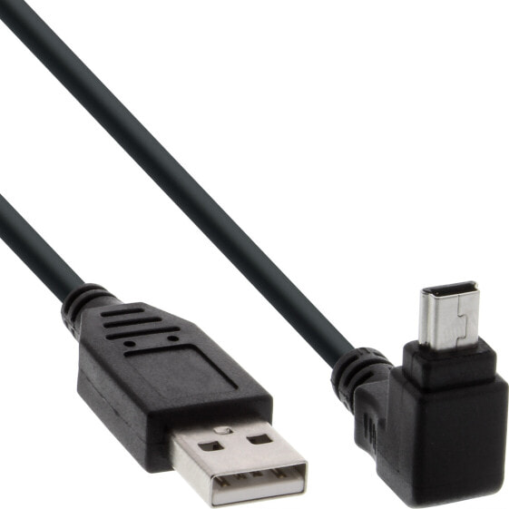 InLine USB Type A male / Mini 5pin male up angled 90° - black - 5m