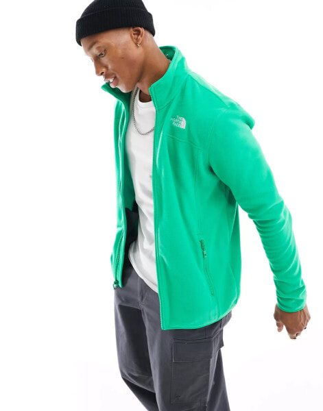 The North Face Glacier zip logo fleece in green