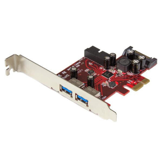 StarTech.com 4-port PCI Express USB 3.0 card - 2 external - 2 internal - SATA power - PCIe - SATA,USB 3.2 Gen 1 (3.1 Gen 1) - Full-height / Low-profile - Metallic - Red - 3 m - 1920042 h