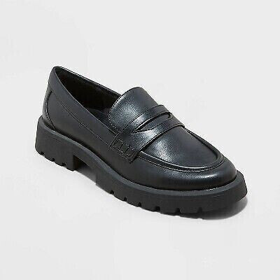 Women's Archie Loafer Flats - A New Day Black 6