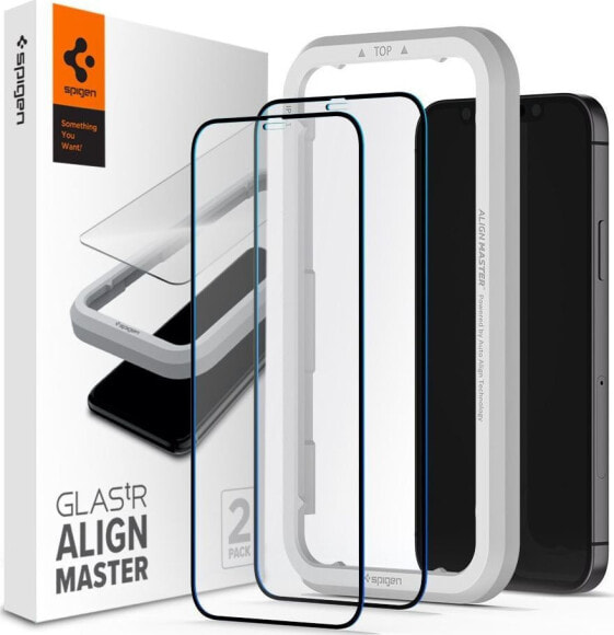 Защитное стекло Spigen AlignMaster для iPhone 12 Mini, 2 шт., черное
