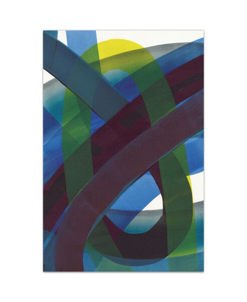 "Pigment Play I" Frameless Free Floating Tempered Glass Panel Graphic Wall Art, 48" x 32" x 0.2"