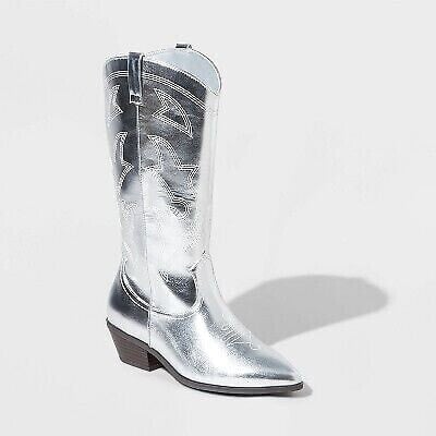 Women's Brynley Western Boots - Wild Fable Silver 6