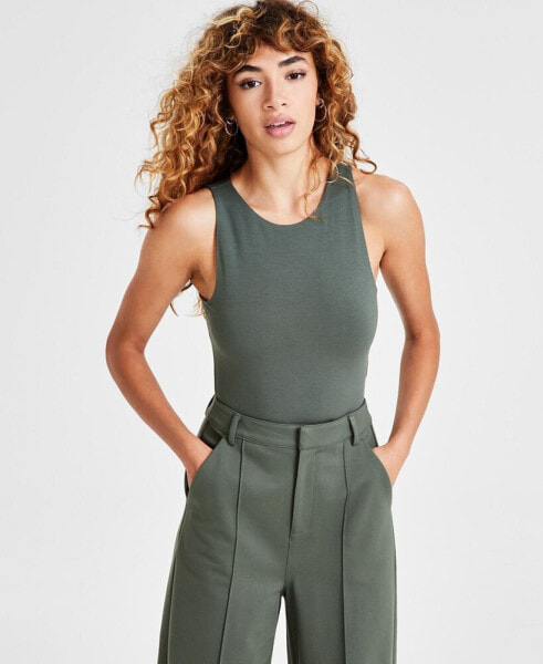 Women's Sleeveless Jersey Bodysuit, Created for Macy's