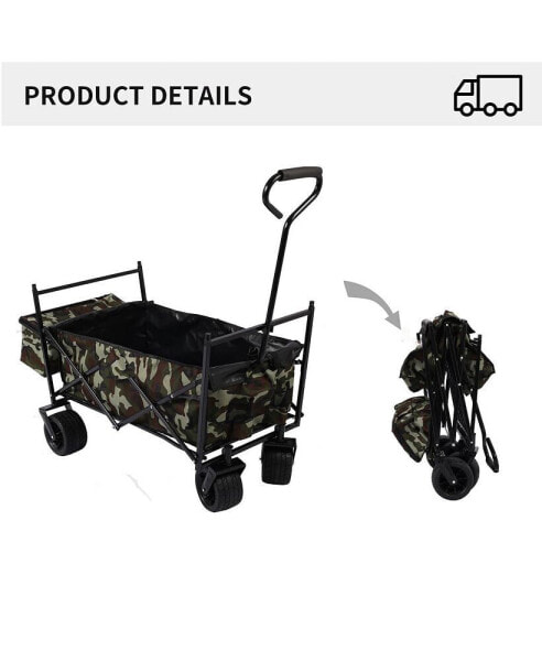 Outdoor Garden Park Utility Kids Wagon Portable Beach Trolley Cart Camping Foldable Folding Wagon