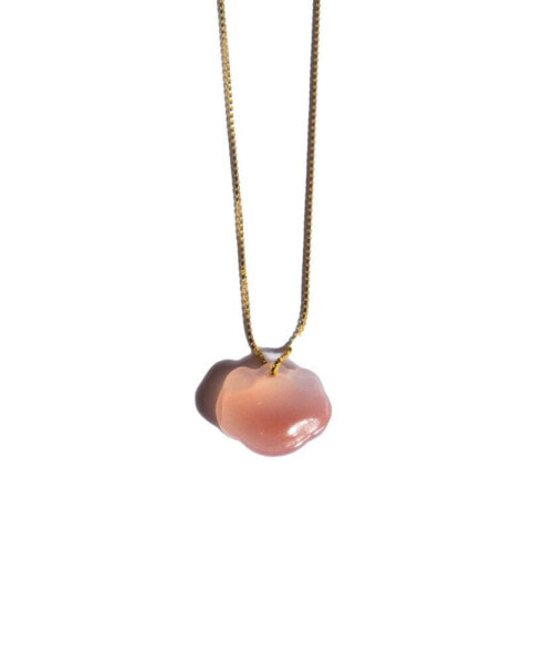 seree cloud - Pink agate pendant necklace