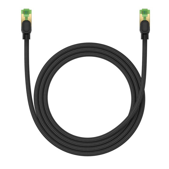 Szybki kabel sieciowy LAN RJ45 cat.8 40Gbps plecionka 1.5m czarny