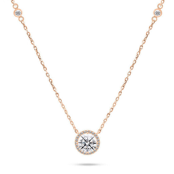 Shimmering bronze necklace with zircons NCL87R