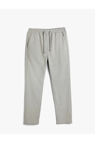 Kumaş Pantolon Beli Bağcıklı Slim Fit Cep Detaylı