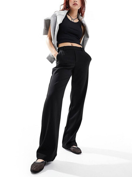 Vero Moda tailored straight leg trousers in black