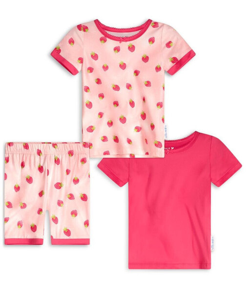 Baby Girls Three Piece Snug Fit Pajama Set