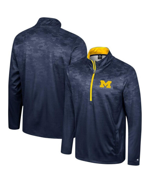 Куртка с половинной молнией Colosseum мужская синего цвета Michigan Wolverines "Машина"