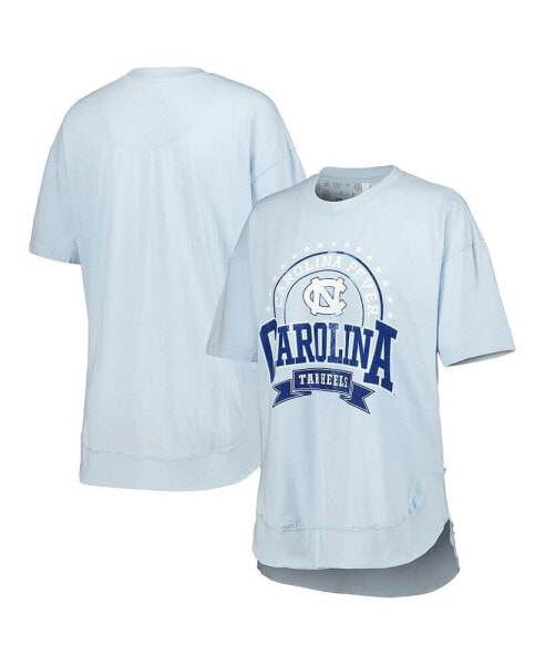 Women's Carolina Blue North Carolina Tar Heels Vintage-Like Wash Poncho Captain T-shirt