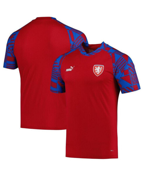 Men's Red Czech Republic National Team Pre-Match Raglan DryCELL V-Neck Top