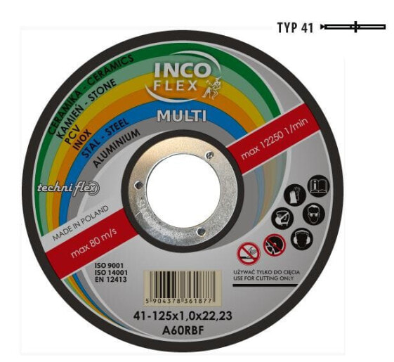 Универсальное колесо Incoflex Metal/PVC/Бетон 125 x 1,0 мм Multi