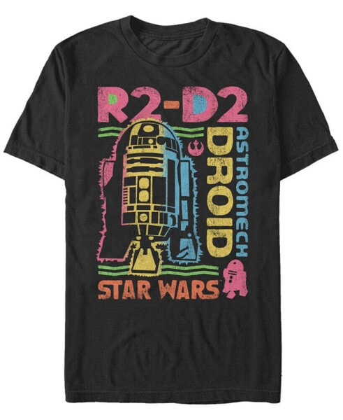 Star Wars Men's Classic Rainbow Retro R2-D2 Astromech Droid Short Sleeve T-Shirt