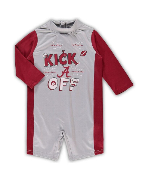 Infant Unisex Gray and Crimson Alabama Crimson Tide Wave Runner Wetsuit