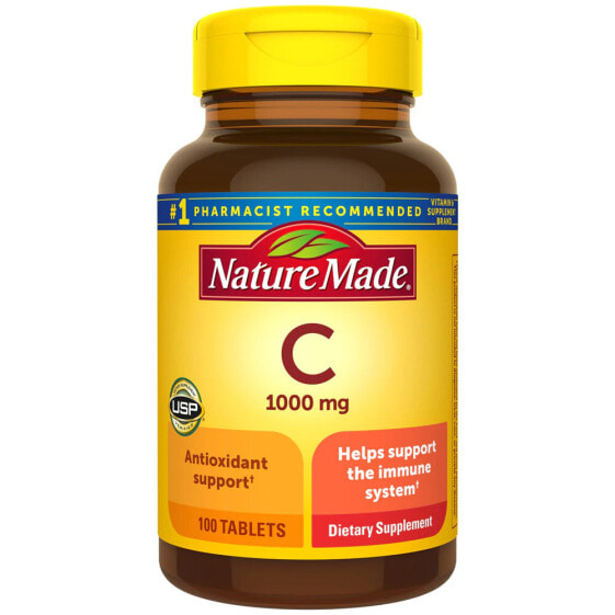 Nature Made Vitamin C Витамин С для иммунной и антиоксидантной поддержки 1000 мг 100 таблеток