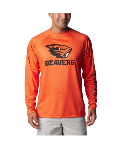 Men's Orange Oregon State Beavers PFG Terminal Tackle Omni-Shade Raglan Long Sleeve T-shirt