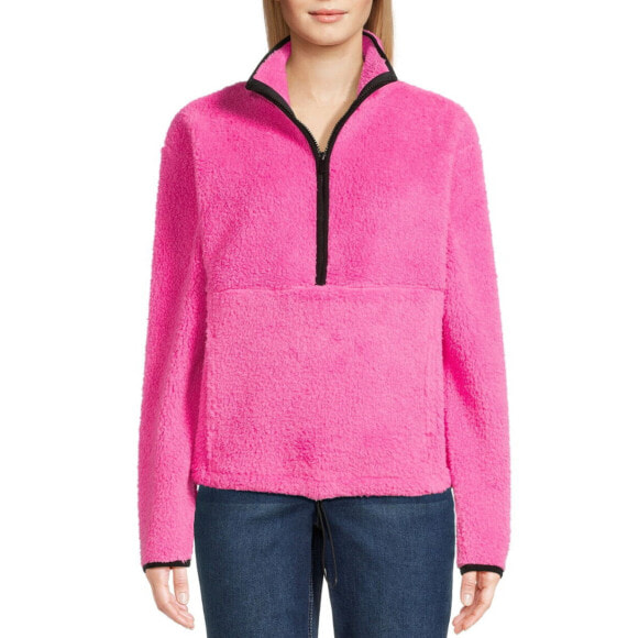 No Boundaries Juniors Plush Sweater Women's Size 3XL (21) Pink Quarter Zip