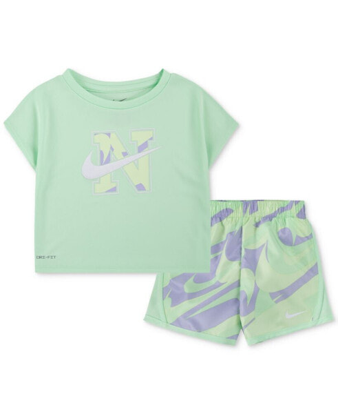 Toddler Girls 2-Pc. Prep In Your Step Tee & Tempo Shorts Set