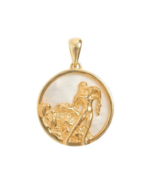 Aquarius, Gold Zodiac Pendant