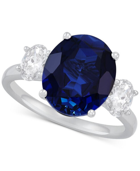 Lab Grown Sapphire (5-5/8 ct. t.w.) & Lab Grown Diamond (3/8 ct. t.w.) Ring in 14k White Gold (Also available in Emerald)