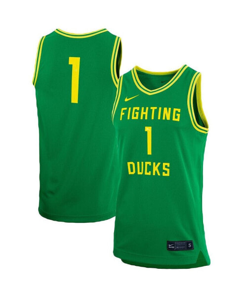 Men's #1 Green Oregon Ducks Replica Team Basketball Jersey