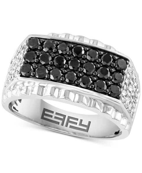 Кольцо EFFY Men's Black Diamond & White Diamond Cluster