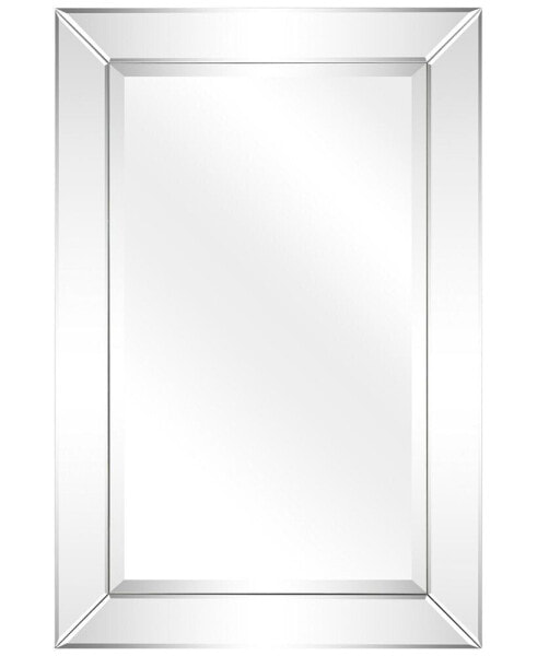 Зеркало с деревянной рамой и зернистыми зеркальными панелями - 24" x 36" Empire Art Direct