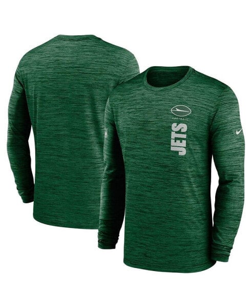 Men's Green New York Jets 2024 Sideline Velocity Performance Long Sleeve T-Shirt