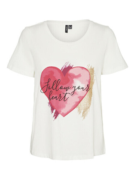 Топ Vero Moda VMAMALA Regular Fit Snow White Heart