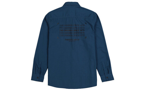 Рубашка мужская Timberland A22AZ-BZ4 с принтом на спине, синяя