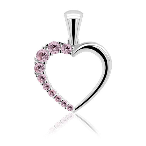 Romantic silver pendant with pink zircons PT42WP