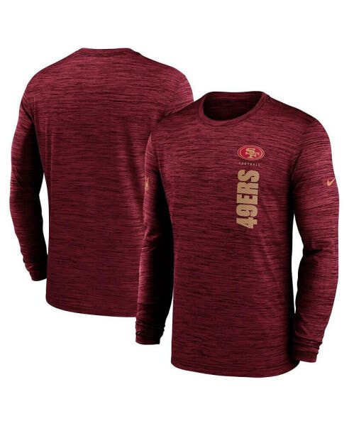 Men's Scarlet San Francisco 49ers 2024 Sideline Velocity Performance Long Sleeve T-Shirt