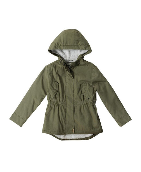 Куртка для малышей Bearpaw зеленая с мехом и капюшоном