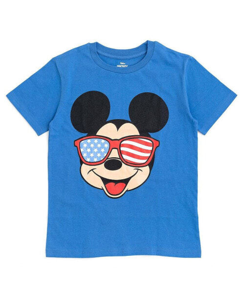Футболка для малышей Disney Mickey Mouse 4 июля Независимость США Флаг США Очки Солнцезащитные Для Мальчиков