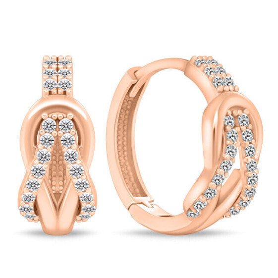 Timeless bronze earrings with zircons EA1044R