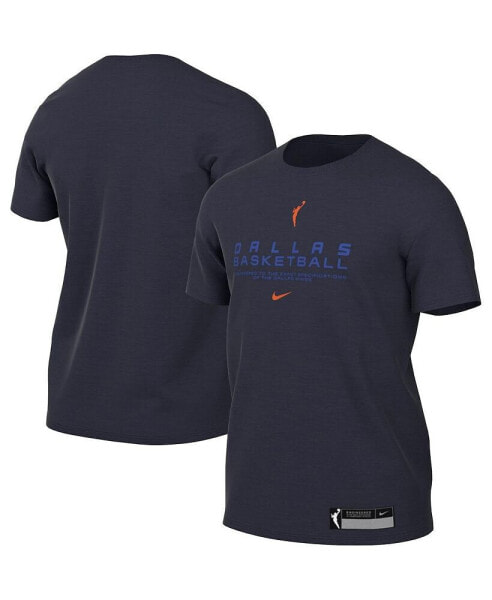Men's Navy Dallas Wings On Court Legend Essential Practice T-shirt