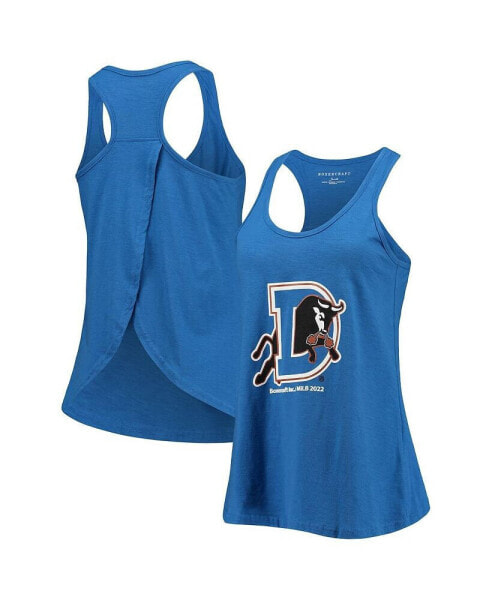 Women's Royal Durham Bulls Charm Scoop Neck Racerback Tank Top