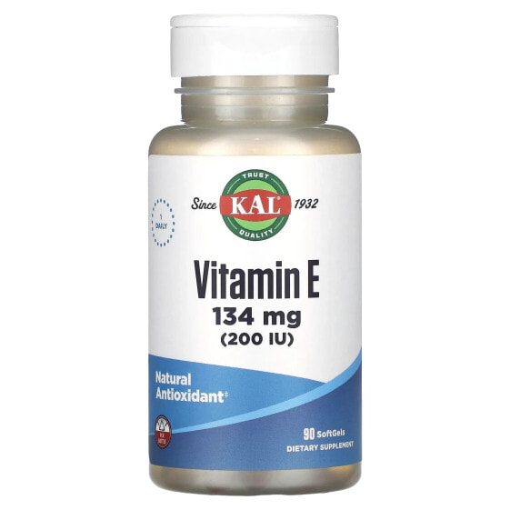 Витамин Е KAL, 134 мг (200 МЕ), 90 мягких гелей