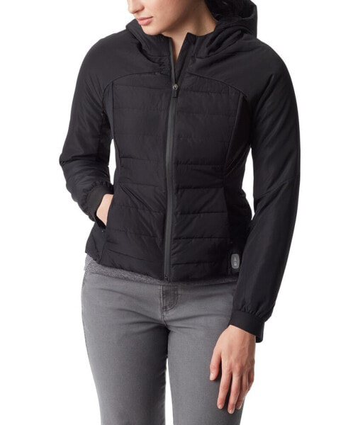 Women's Hooded Long-Sleeve Zip-Front Jacket