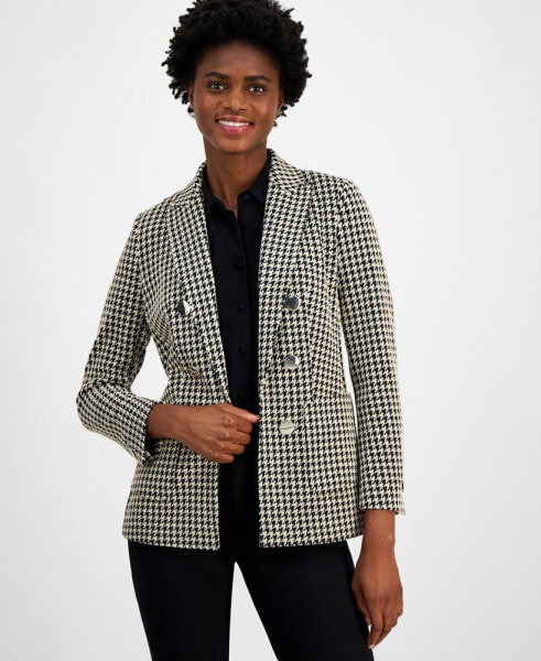 Women's Houndstooth Jacquard Blazer