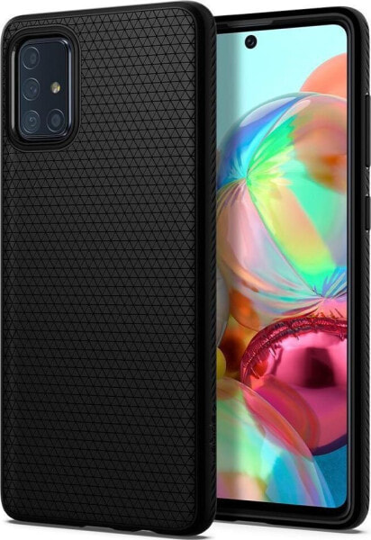 Чехол для смартфона Spigen Liquid Air Galaxy A51 в черном цвете.