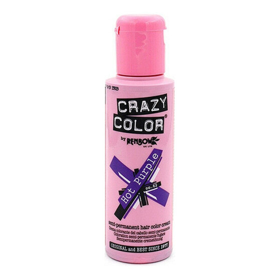 Permanent Dye Hot Purple Crazy Color Nº 62 (100 ml) (100 ml)