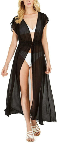 Calvin Klein 276748 St. Tropez Tie-Front Maxi Dress Swim Cover-Up Black - L