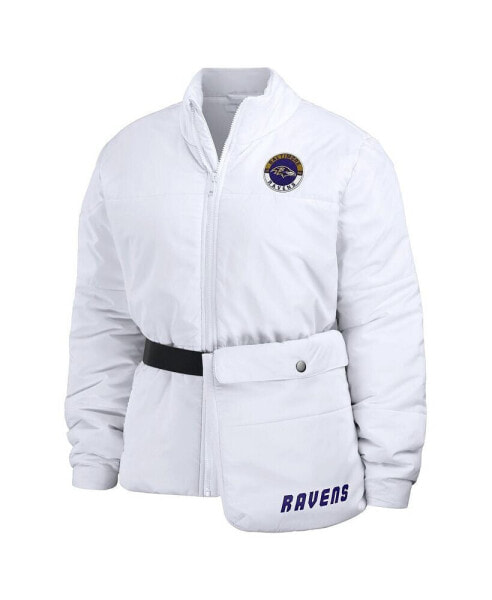 Women's White Baltimore Ravens Packaway Full-Zip Puffer Jacket