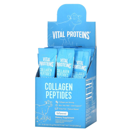 БАД для мышц и суставов Vital Proteins Collagen Peptides, безвкусный, 20 пакетиков, по 10 г