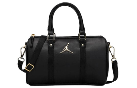Спортивная сумка Jordan JD2143022TD-001 Черный - 乔丹 金属飞人 Logo 皮质 波士顿包 Hand Shoulder Crossbody Bag Unisex Couples Same款.