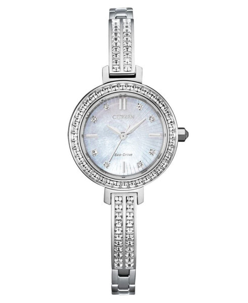 Eco-Drive Women's Stainless Steel & Crystal Bangle Bracelet Watch 25mm